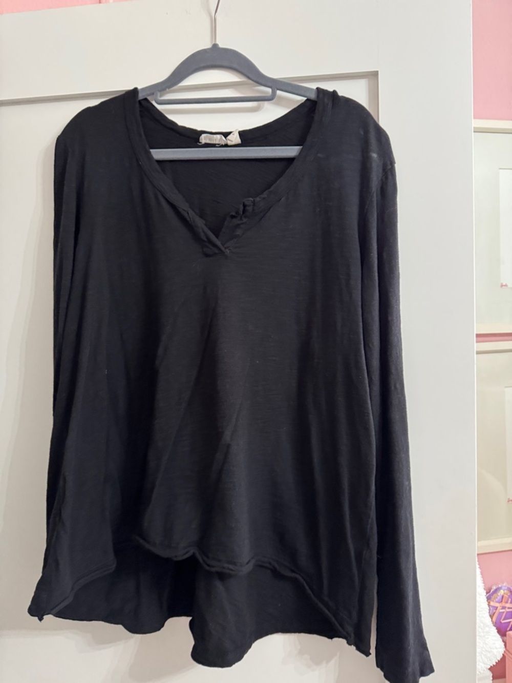 Wilt Black Long-Sleeve V-Neck Top